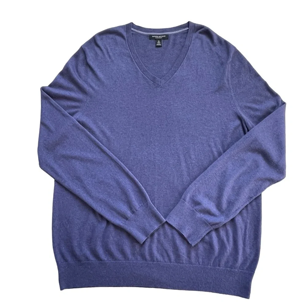 Banana Republic Luxury Blend Silk Cashmere Blend V-Neck Sweater Men’s Size XL
